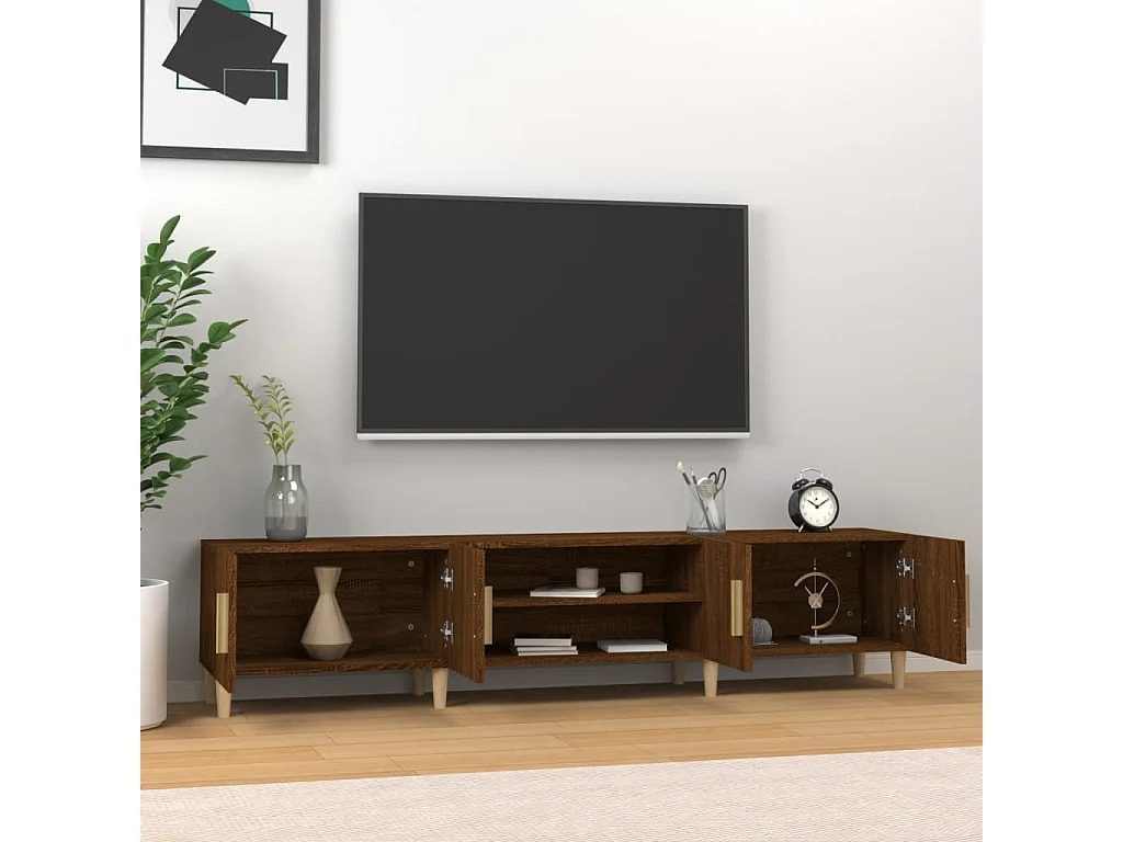 Mueble para TV madera contrachapada roble marrón 180x31,5x40 cm ES543333
