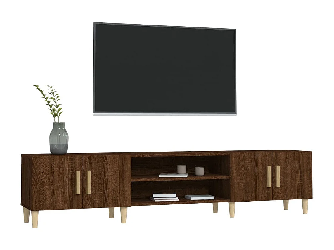Mueble para TV madera contrachapada roble marrón 180x31,5x40 cm ES543333