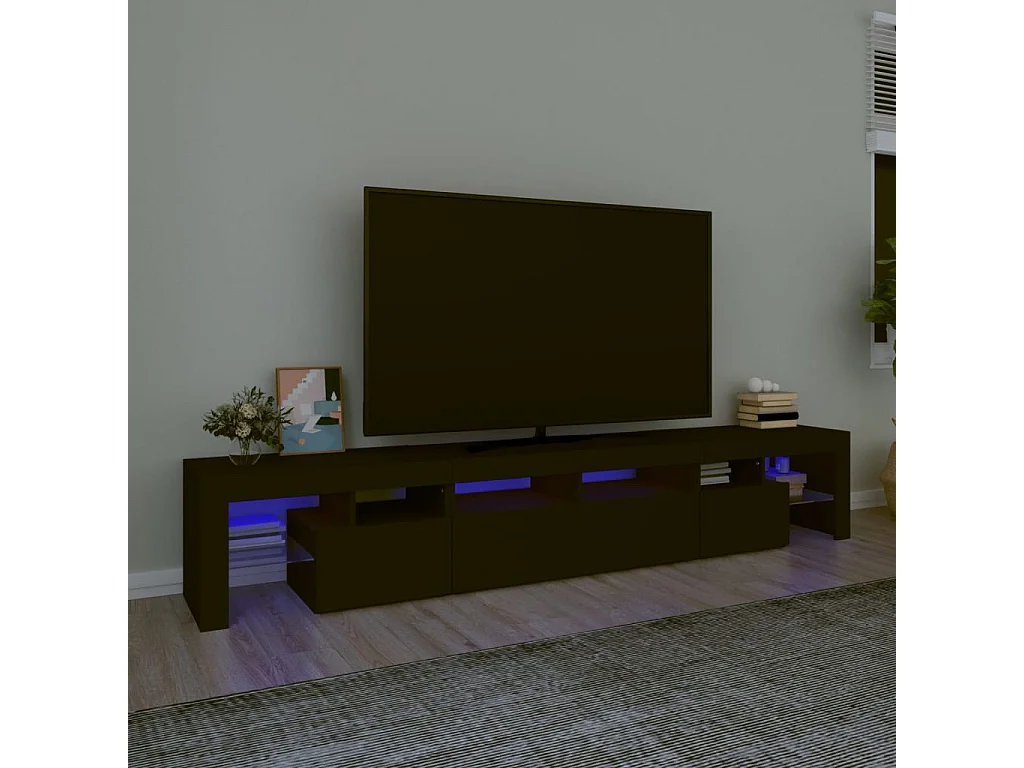 Tv-meubel met LED-verlichting 230x36,5x40 cm zwart BE636620