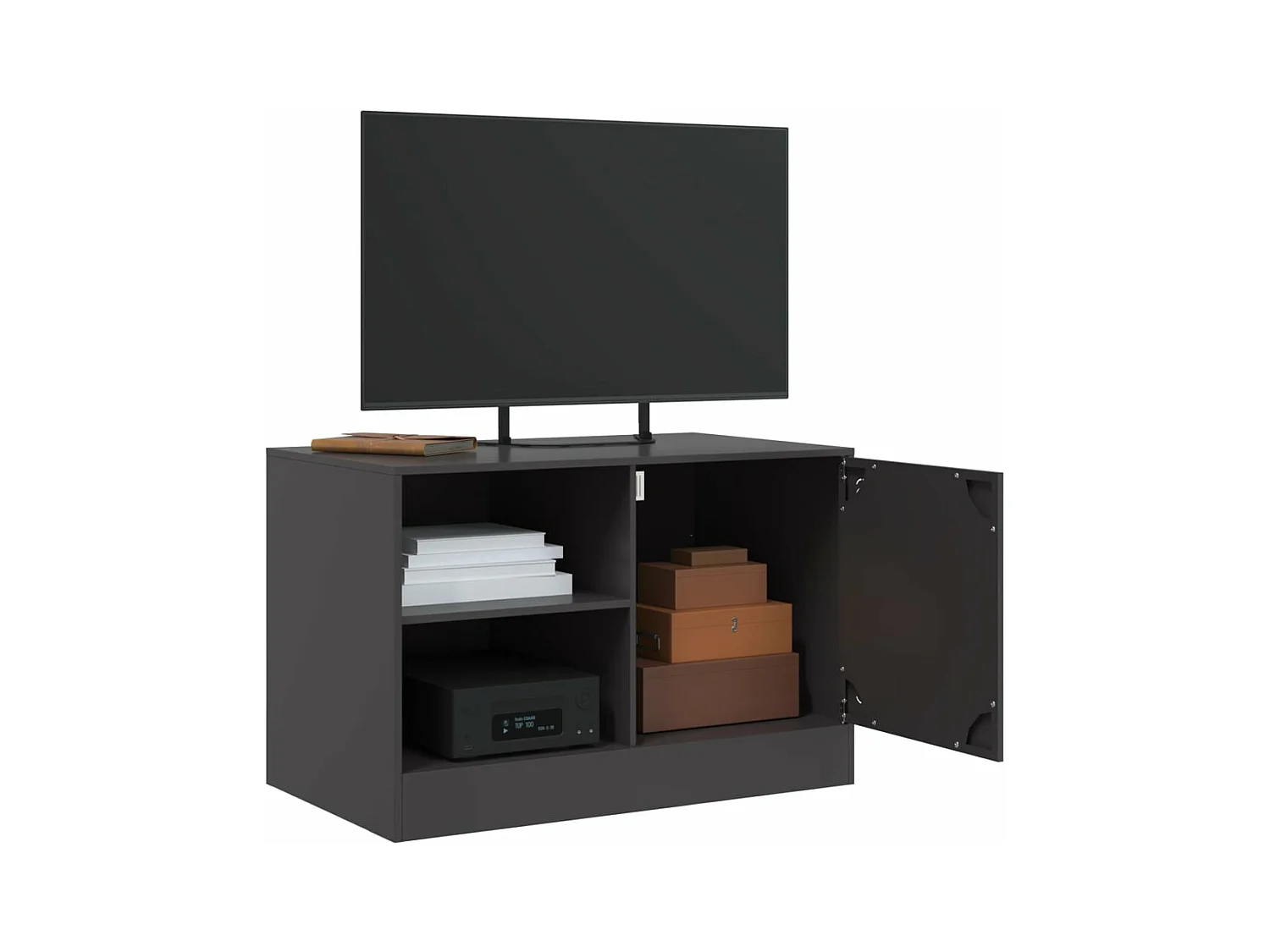 Muebles para TV 2 unidades acero negro 67x39x44 cm ES455293