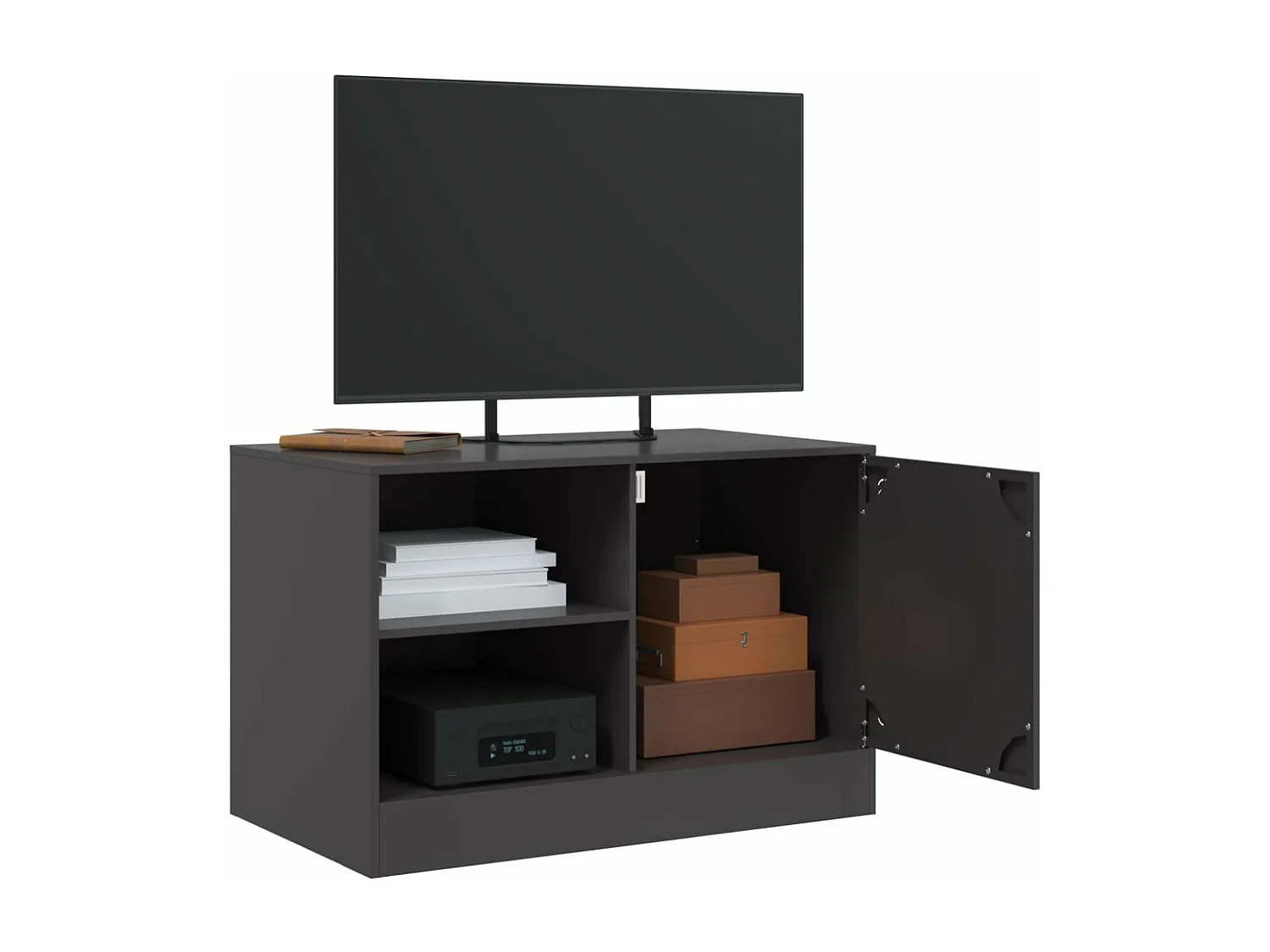 Móveis de TV 2 pcs 67x39x44 cm aço preto PT487127
