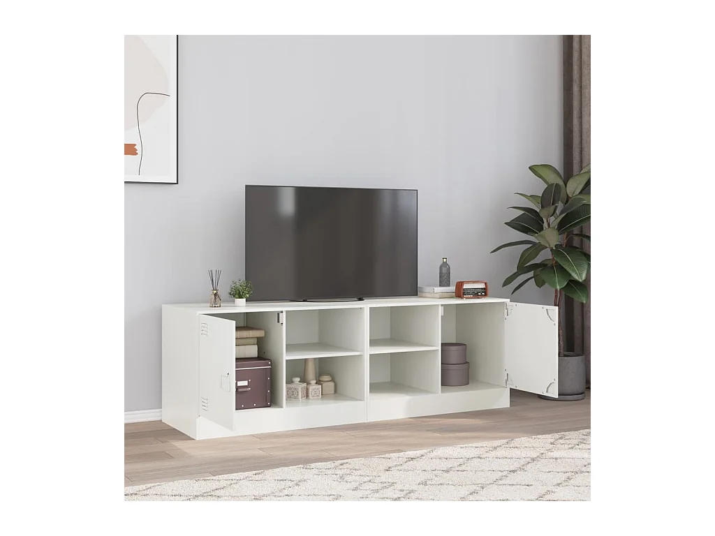 Tv-meubelen 2 st 67x39x44 cm staal wit BE582426