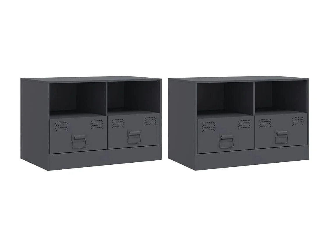 Móveis de TV 2 pcs 67x39x44 cm aço antracite PT758721