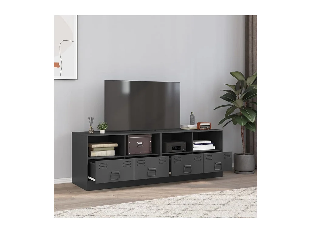 Tv-meubelen 2 st 67x39x44 cm staal antracietkleurig BE112990
