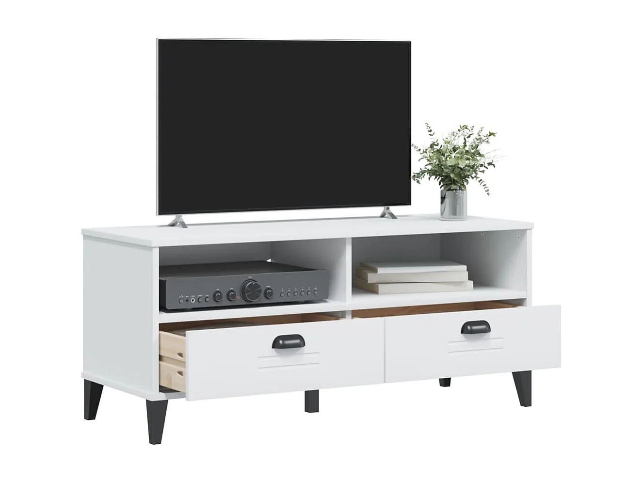 Meuble TV VIKEN blanc bois d'ingénierie FR31508