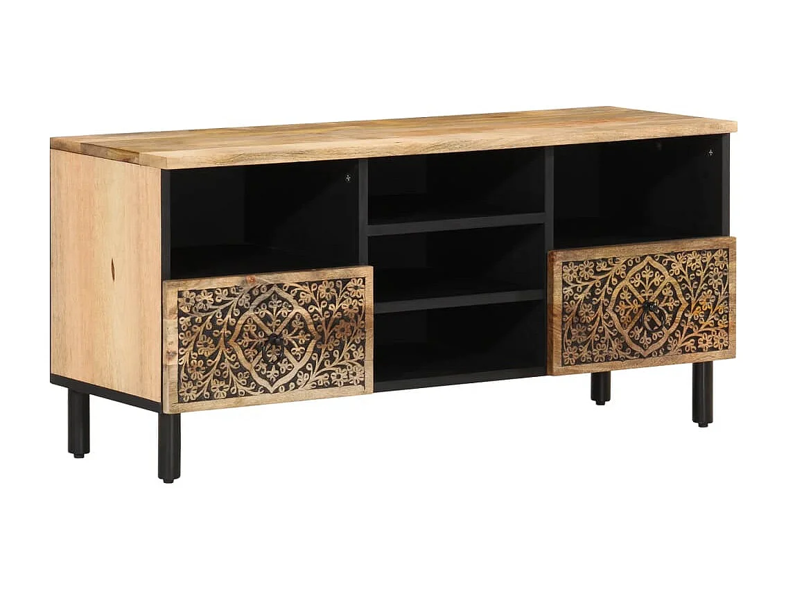 Meuble TV 100x33x46 cm bois massif de manguier FR50663