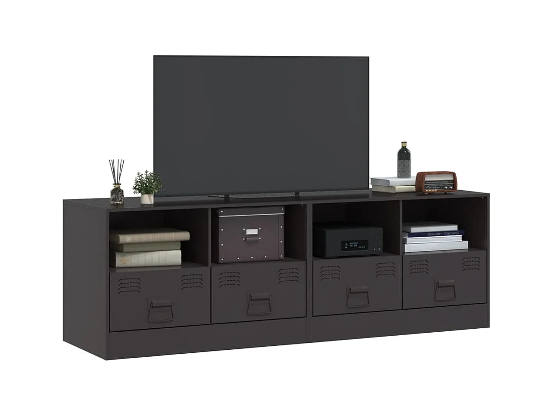 Meubles TV 2 pcs noir 67x39x44 cm acier FR66021
