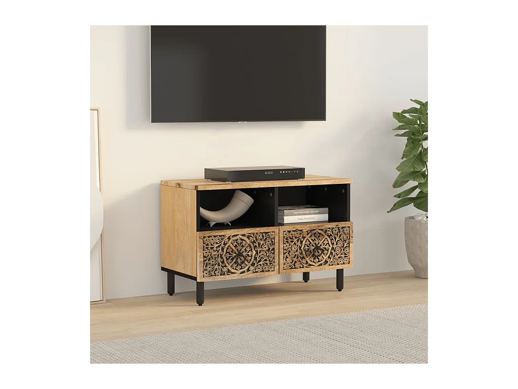 Tv-meubel 70x33x46 cm massief mangohout BE684629