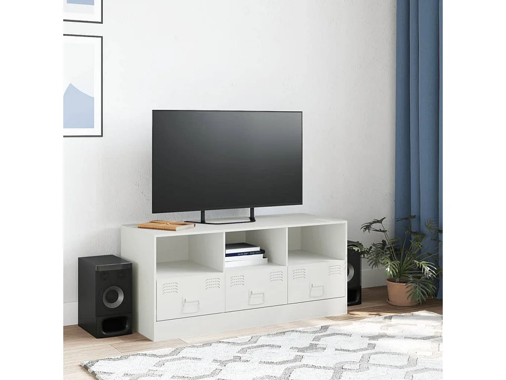 Móvel de TV 99x39x44 cm aço branco PT127882
