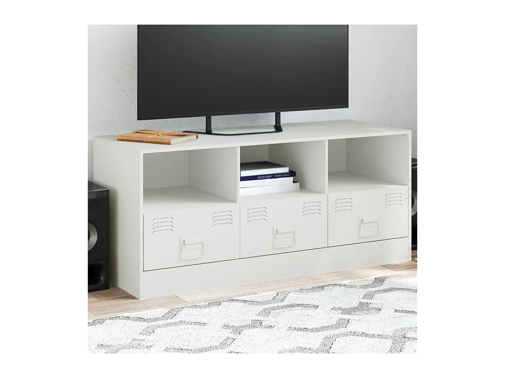 Tv-meubel 99x39x44 cm staal wit BE521339