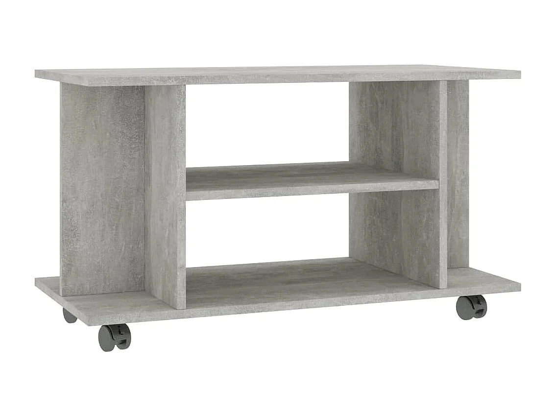 Tv-meubel met wieltjes 80x40x45 cm bewerkt hout betongrijs BE920193
