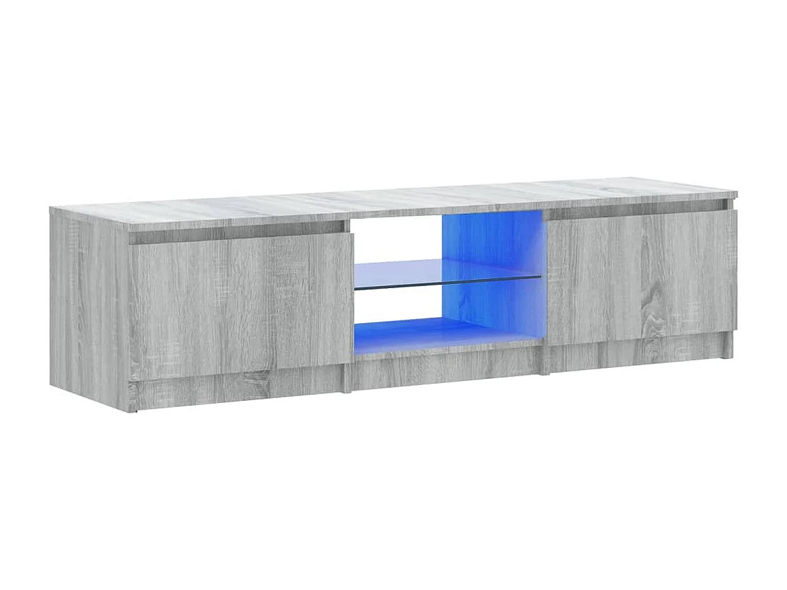 Meuble TV avec lumières LED Sonoma gris 140x40x35,5 cm FR36993