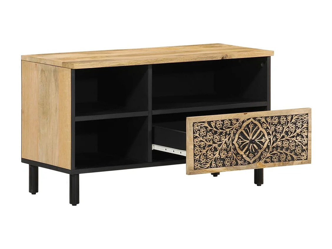 Meuble TV 80x33x46 cm bois massif de manguier FR80511