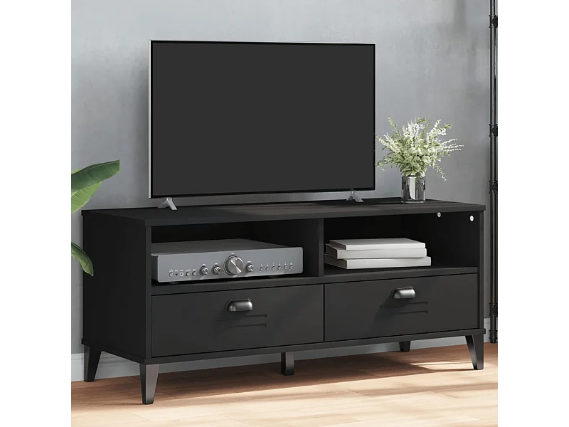 Meuble TV VIKEN noir bois d'ingénierie FR68558