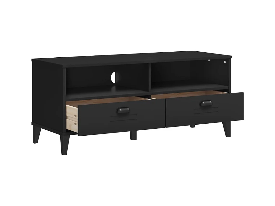 Meuble TV VIKEN noir bois d'ingénierie FR68558