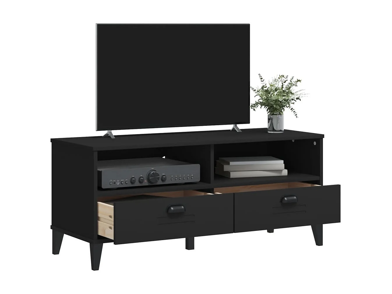 Meuble TV VIKEN noir bois d'ingénierie FR68558