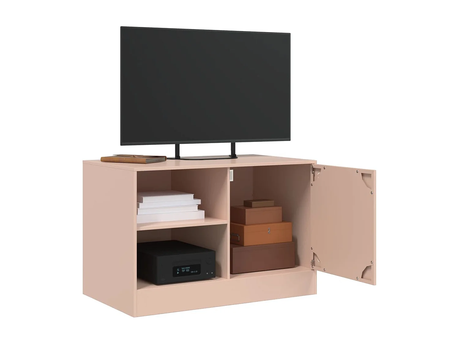 Meuble TV rose 67x39x44 cm acier FR17450