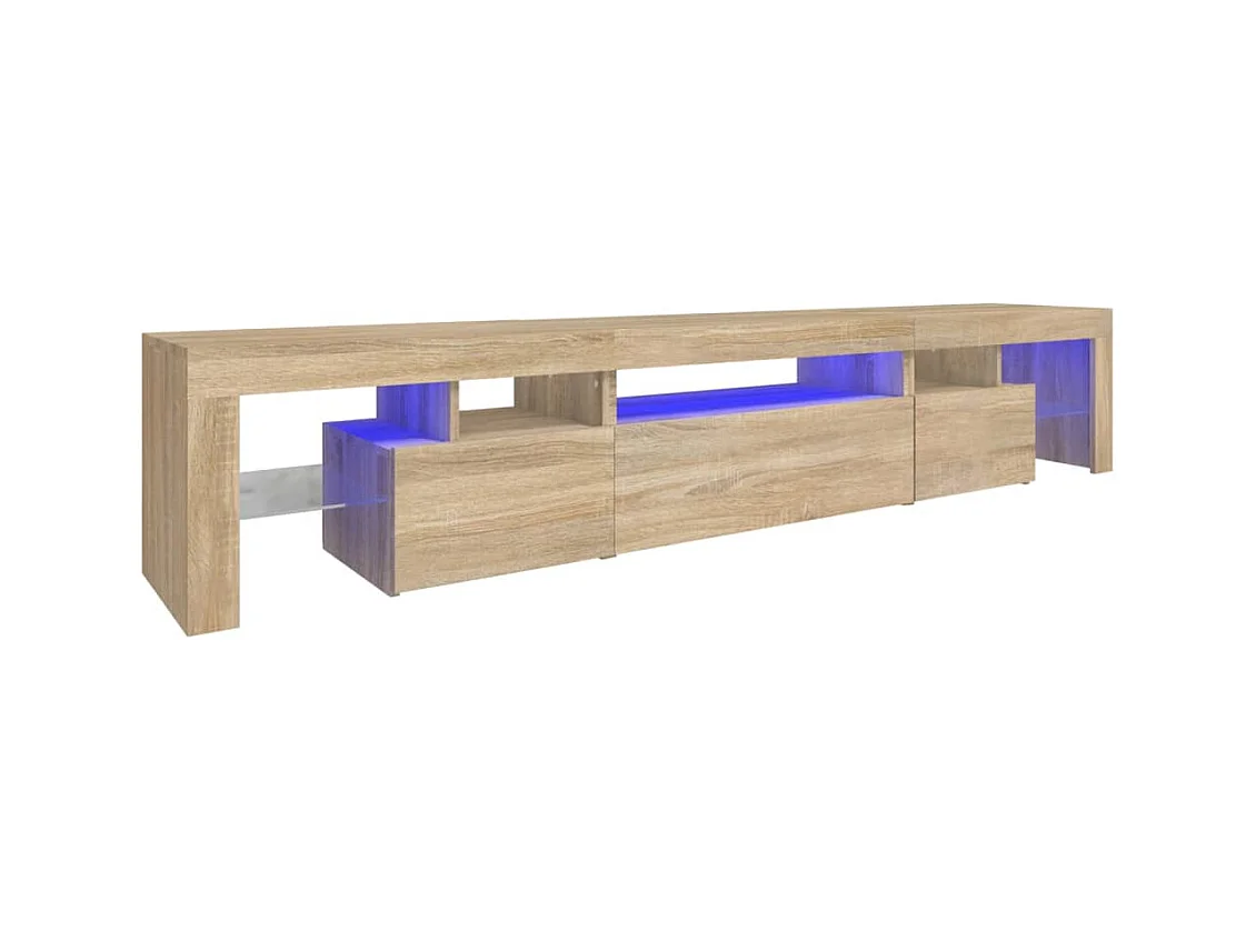 Meuble TV avec lumières LED Chêne sonoma 215x36,5x40 cm FR44737