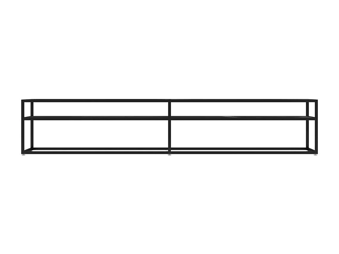 Mueble de TV vidrio templado color mármol negro 220x40x40,5 cm ES447552