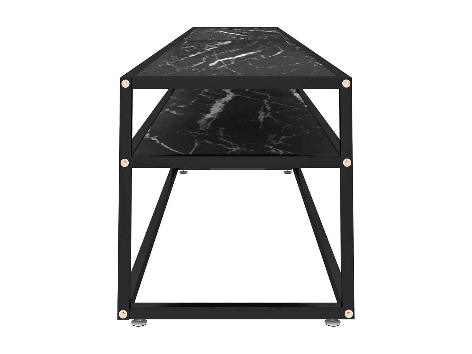 Mueble de TV vidrio templado color mármol negro 220x40x40,5 cm ES447552