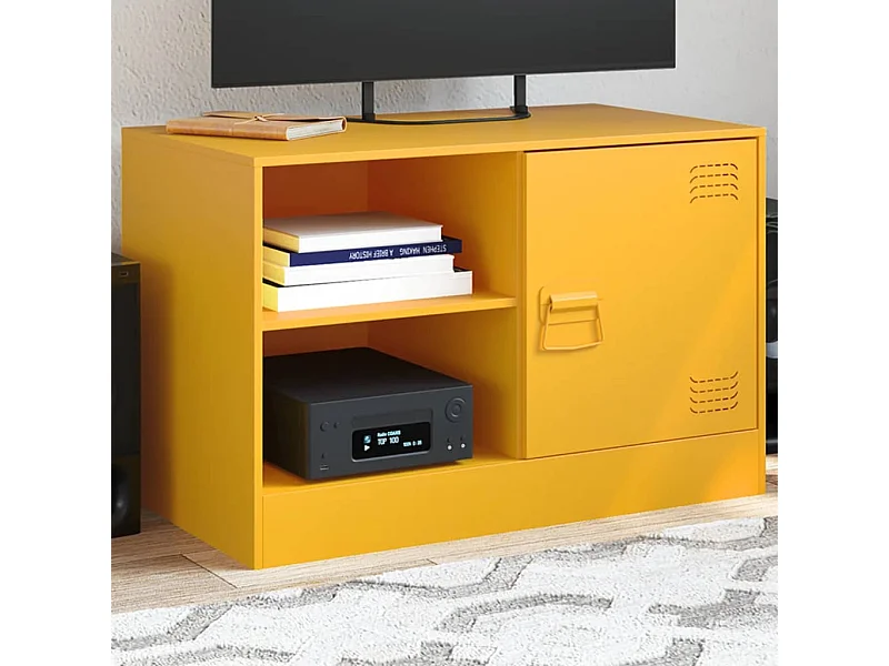 Móvel de TV 67x39x44 cm aço amarelo mostarda PT468474