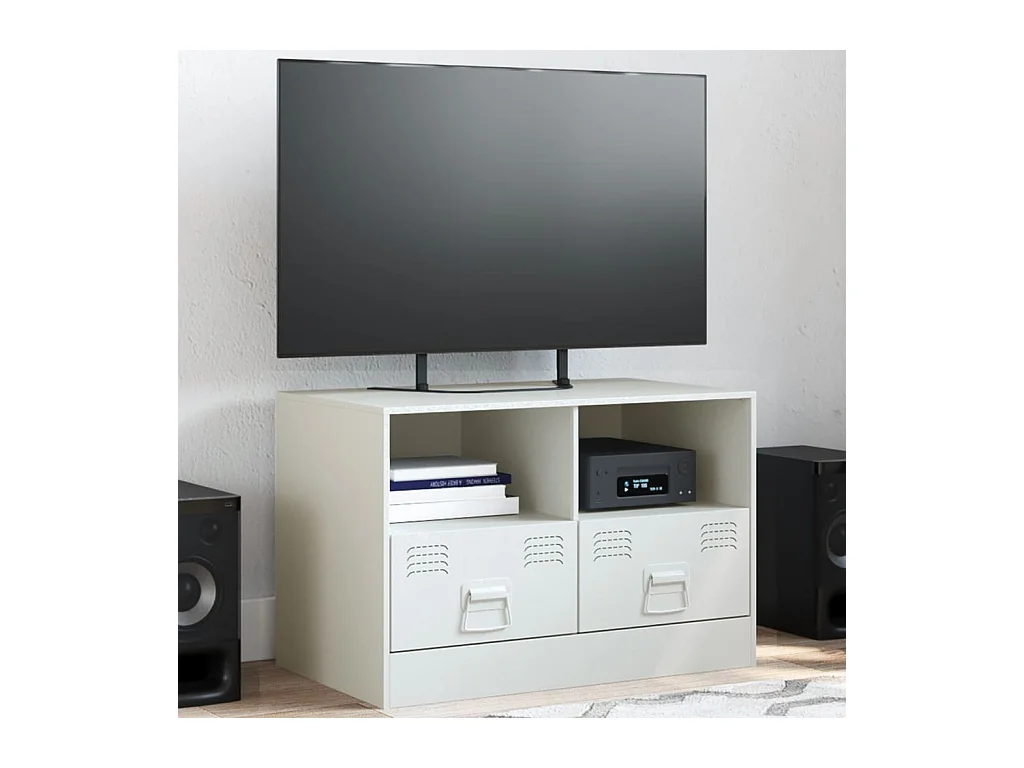 Tv-meubel 67x39x44 cm staal wit BE213616