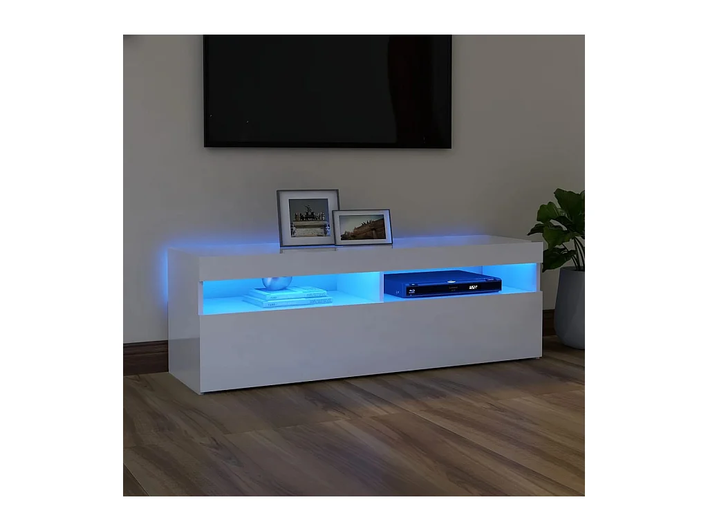 Tv-meubel met LED-verlichting 120x35x40 cm hoogglans wit BE840944