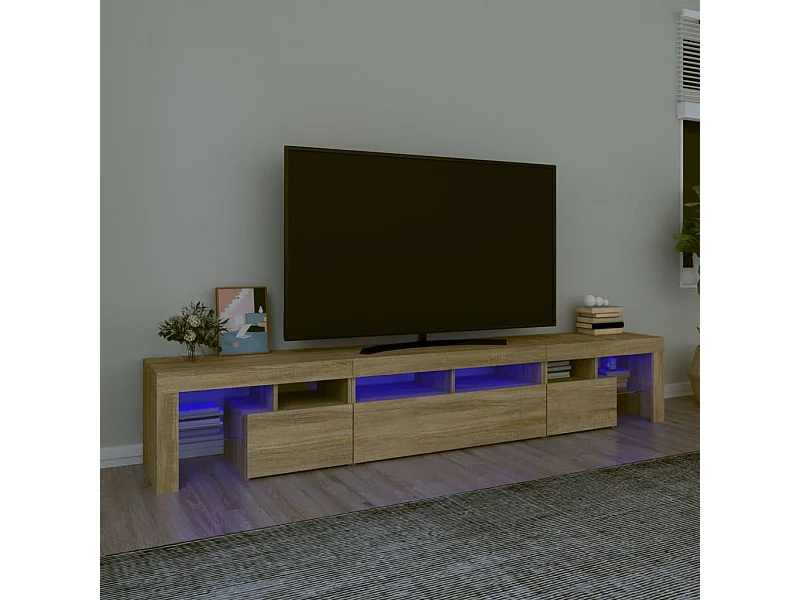 Tv-meubel met LED-verlichting 230x36,5x40cm sonoma eikenkleurig BE574949
