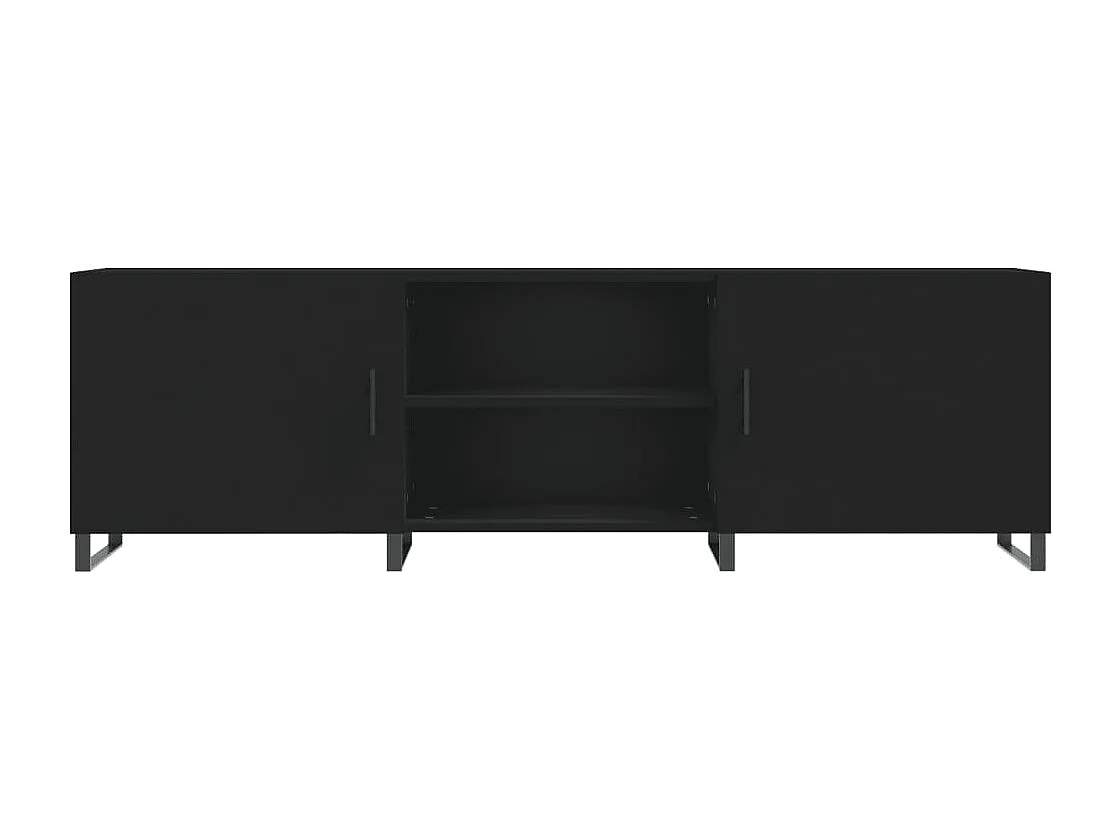 Meuble TV noir 150x30x50 cm bois d'ingénierie FR25398