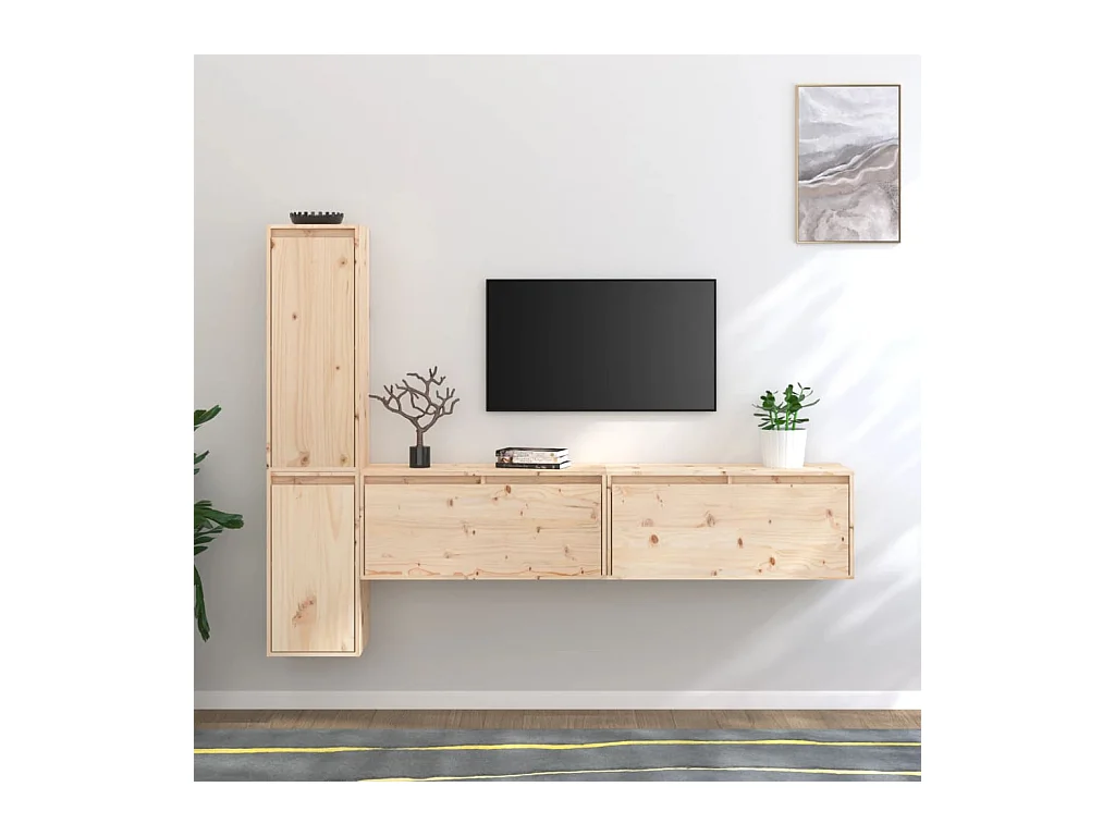 Meubles TV 4 pcs Bois massif de pin FR26676