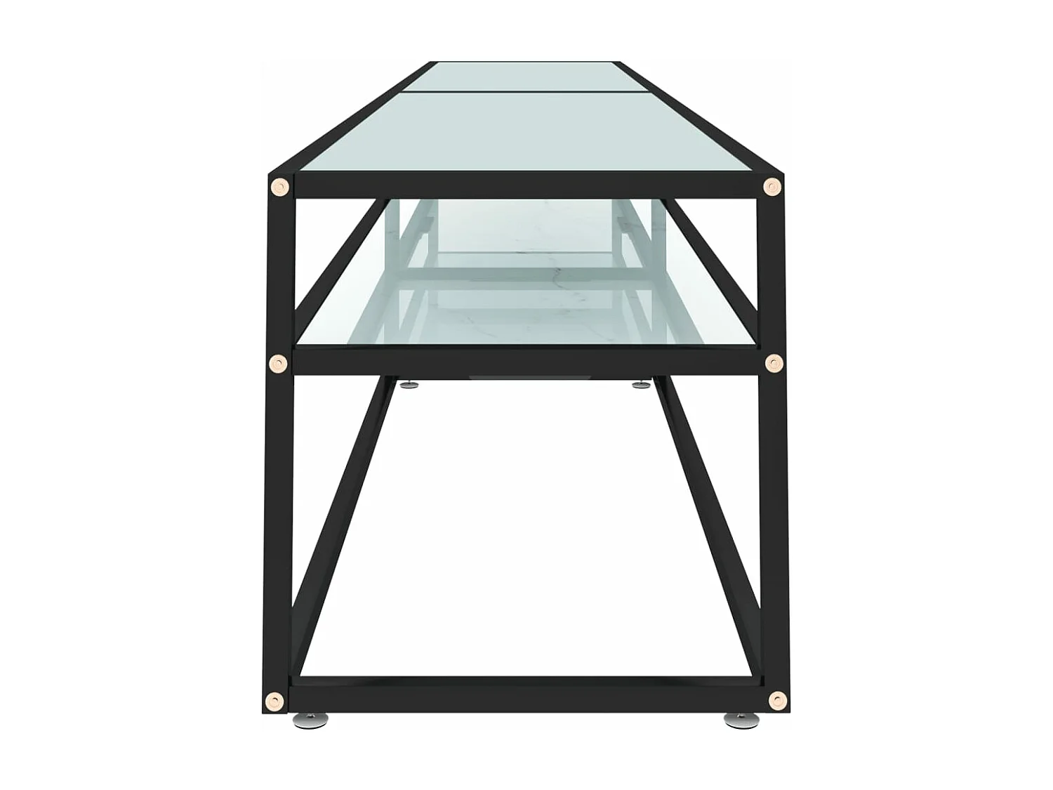 Meuble TV Marbre blanc 220x40x40,5 cm Verre trempé FR21907