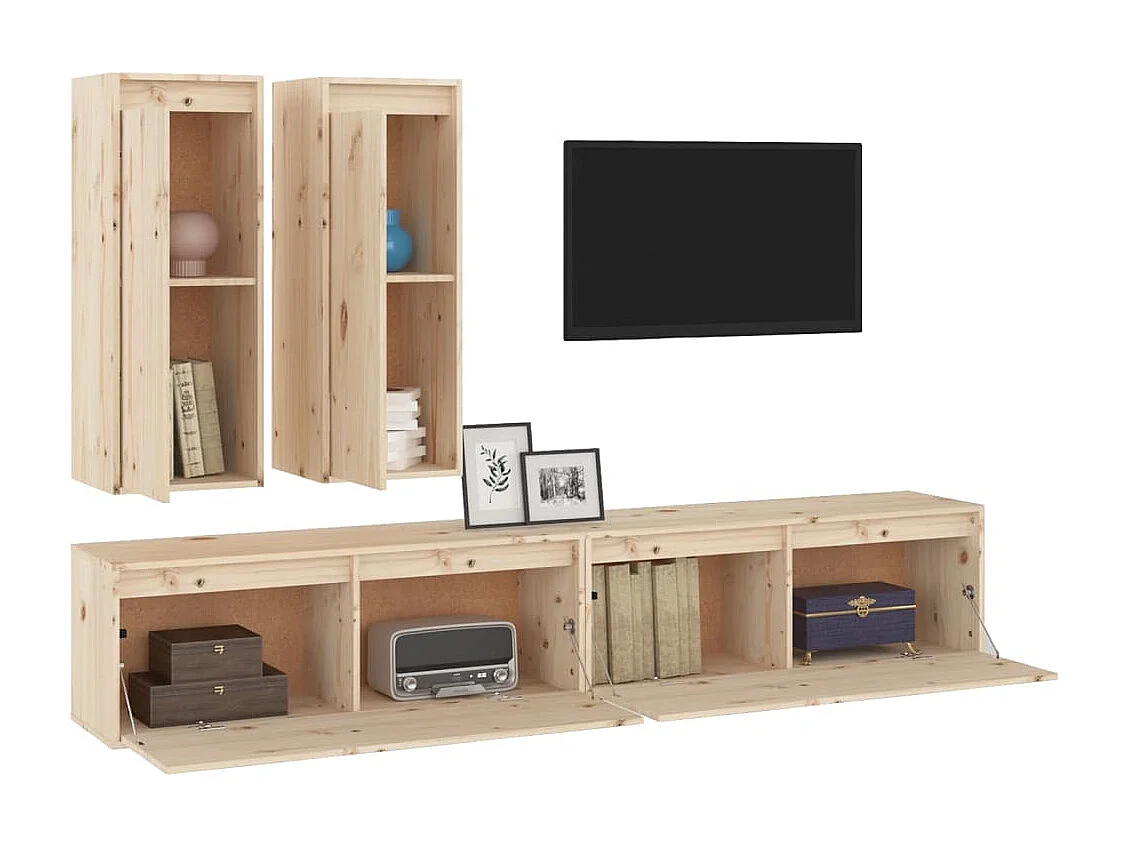 Meubles TV 4 pcs Bois massif de pin FR78642