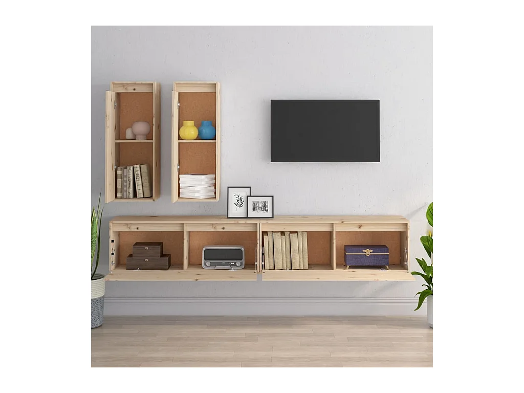 Tv-meubelen 4 st massief grenenhout BE903943