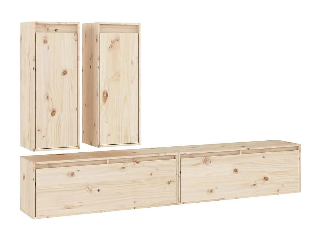 Móveis de TV 4 pcs madeira de pinho maciça PT949752