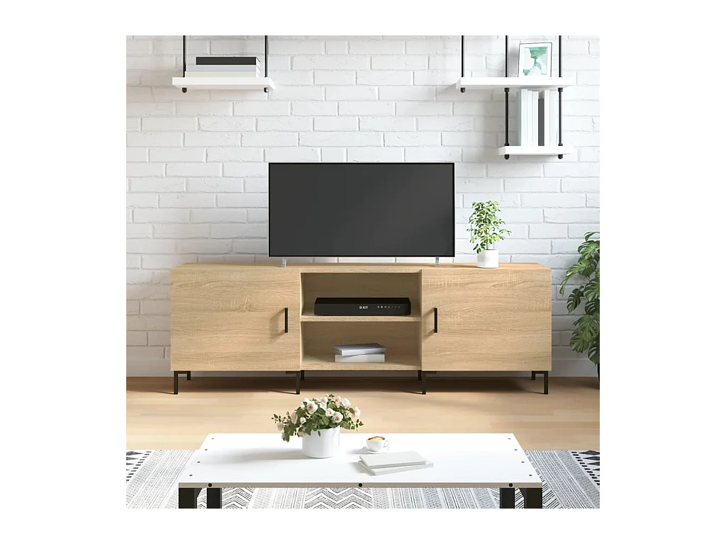 Tv-meubel 150x30x50 cm bewerkt hout sonoma eikenkleurig BE321580