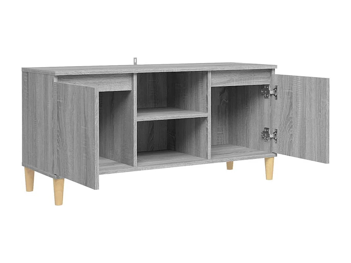 Tv-meubel met houten poten 103,5x35x50 cm grijs sonoma eiken BE586598