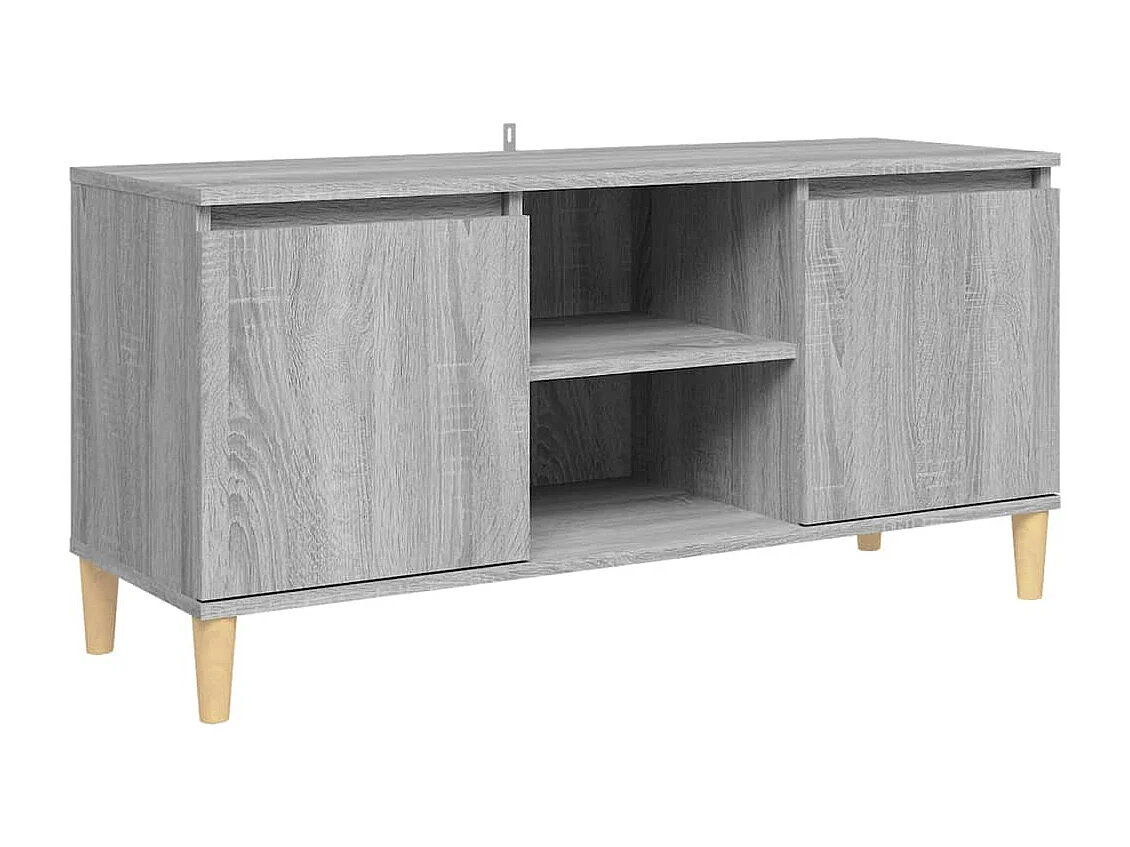 Meuble TV avec pieds en bois solide Sonoma gris 103,5x35x50 cm FR12460