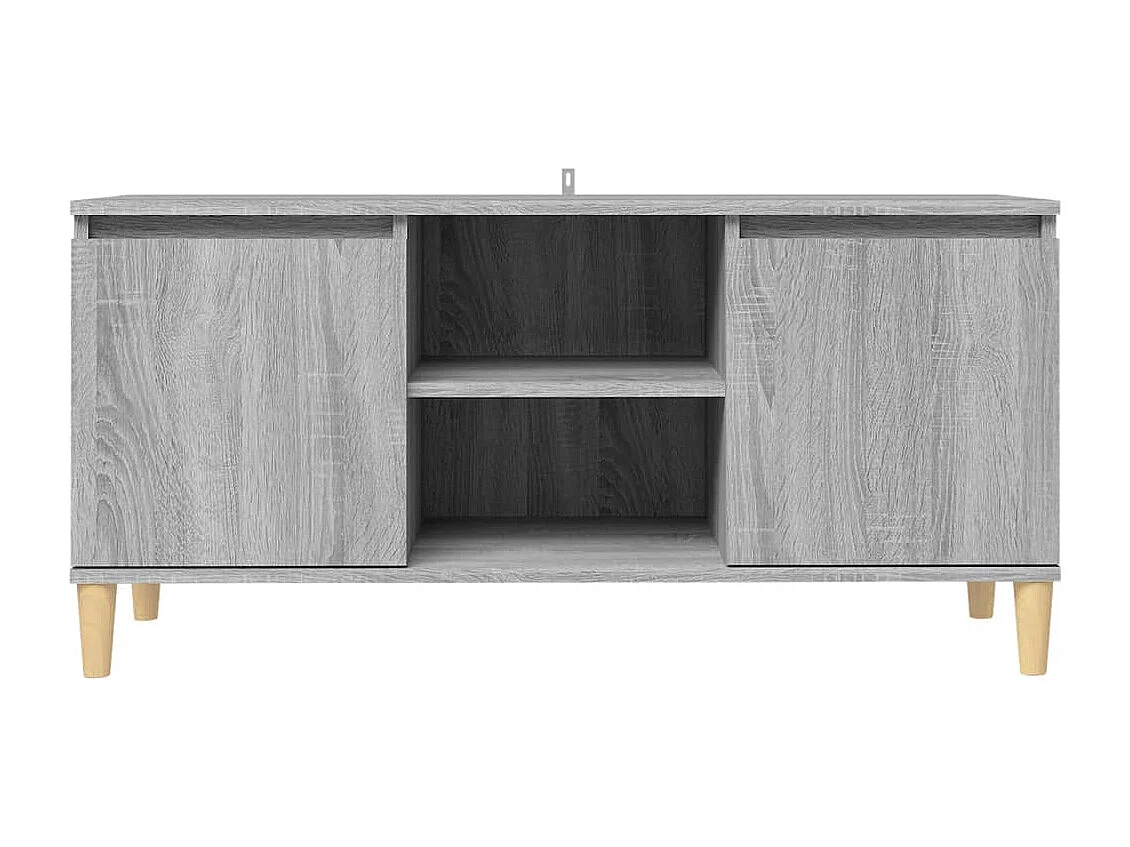Meuble TV avec pieds en bois solide Sonoma gris 103,5x35x50 cm FR12460