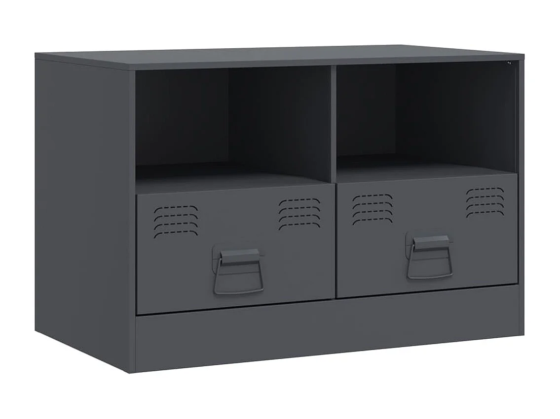 Meuble TV anthracite 67x39x44 cm acier FR44058