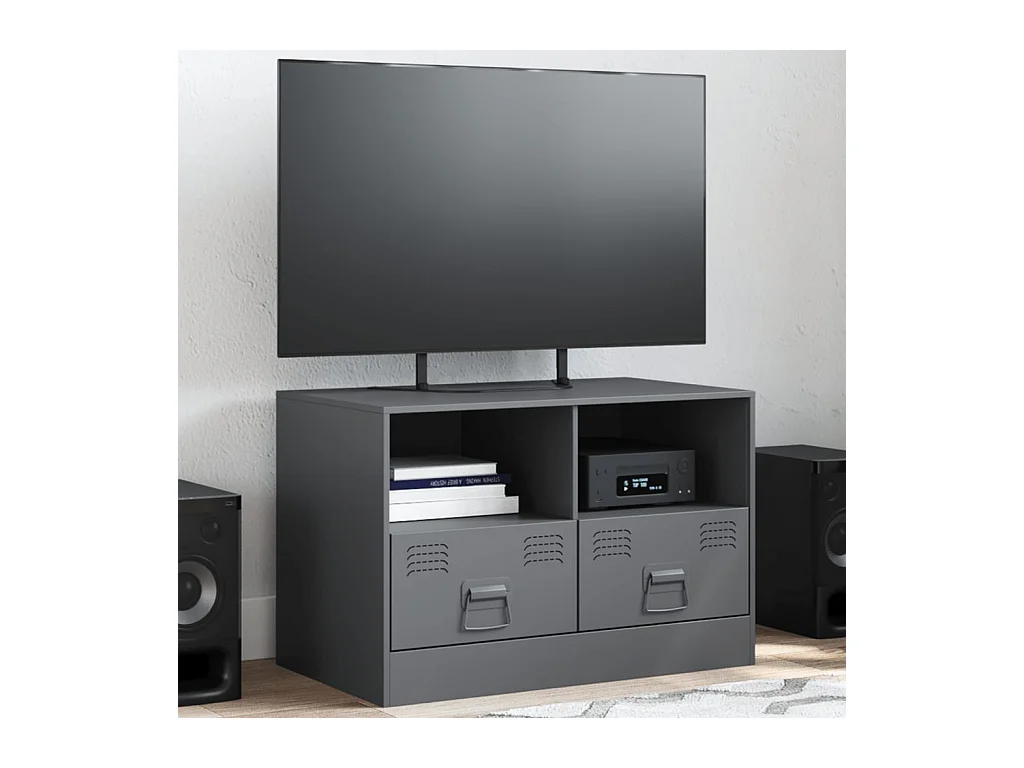 Tv-meubel 67x39x44 cm staal antracietkleurig BE276289