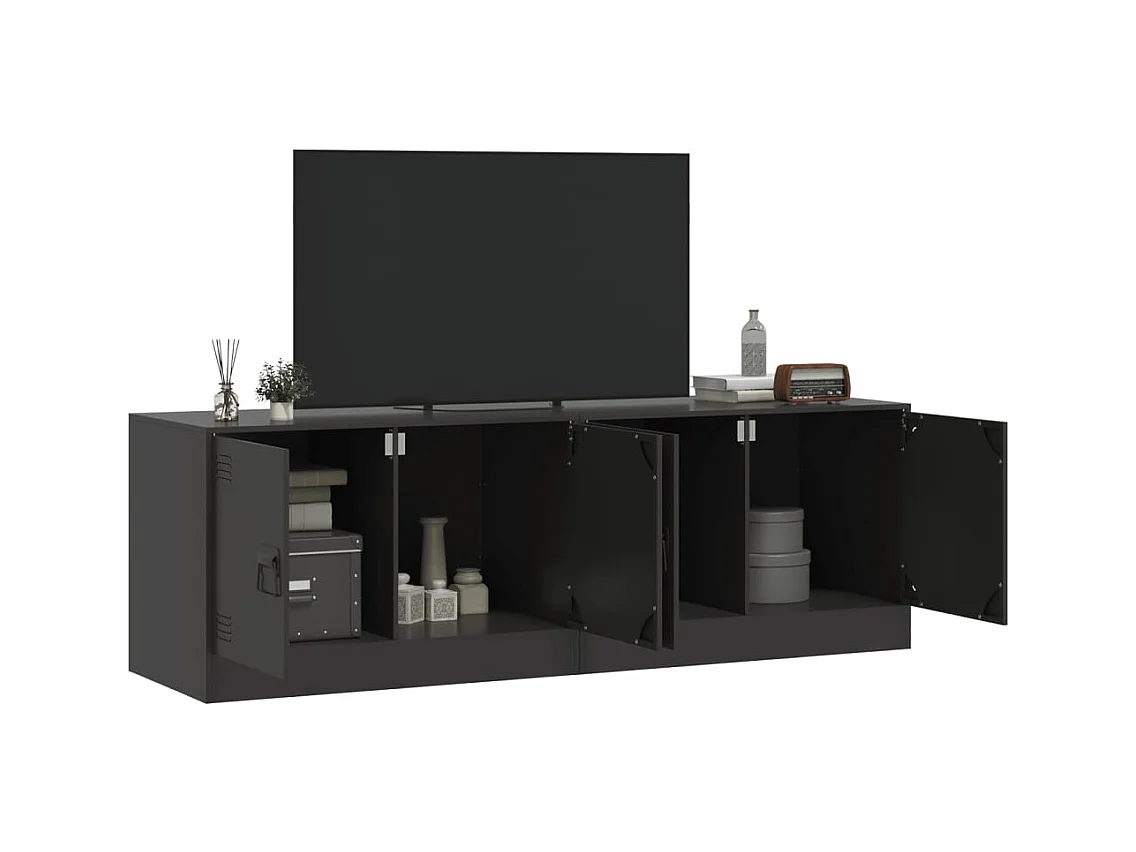 Meubles TV 2 pcs noir 67x39x44 cm acier FR71732