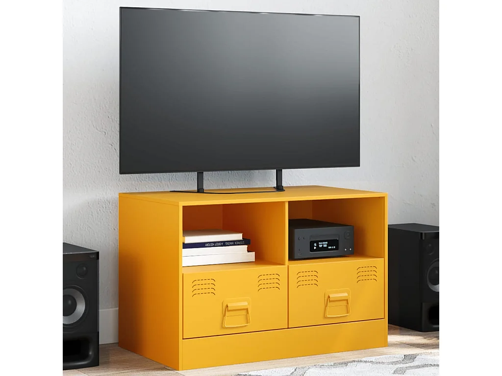 Móvel de TV 67x39x44 cm aço amarelo mostarda PT696276