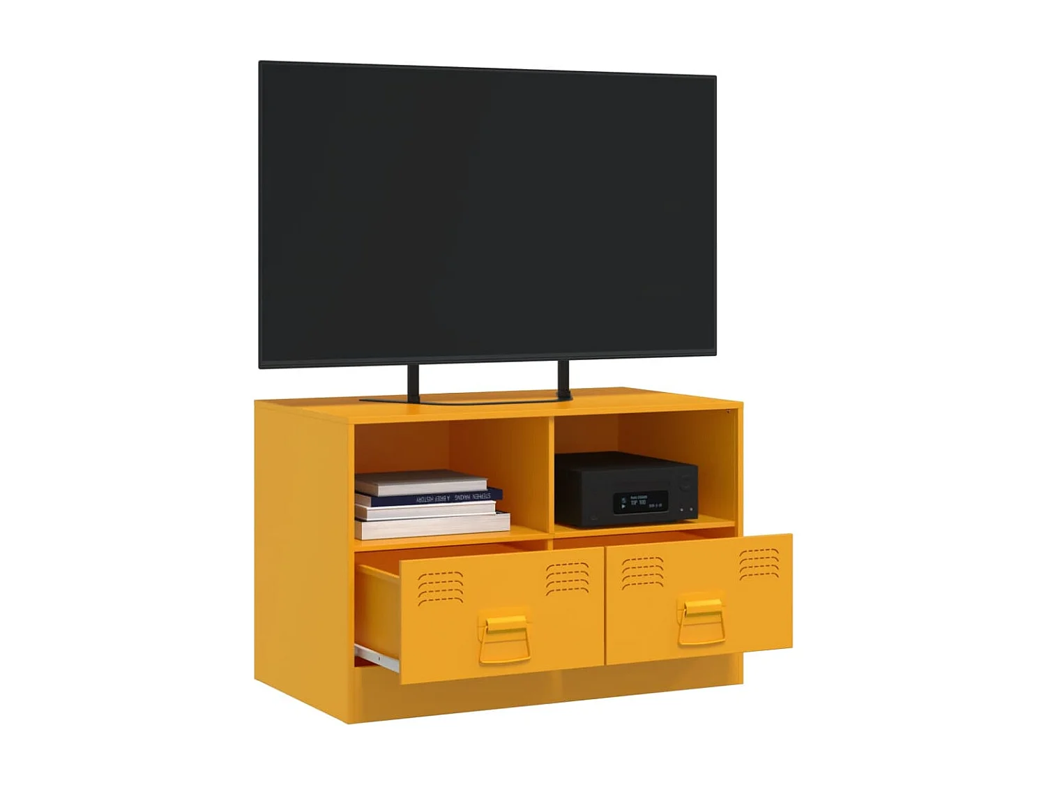 Mueble para TV de acero amarillo mostaza 67x39x44 cm ES591337