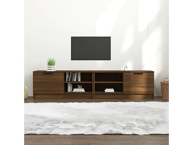 Meuble TV 2 pcs Chêne marron 80x35x36,5 cm Bois d'ingénierie FR97807