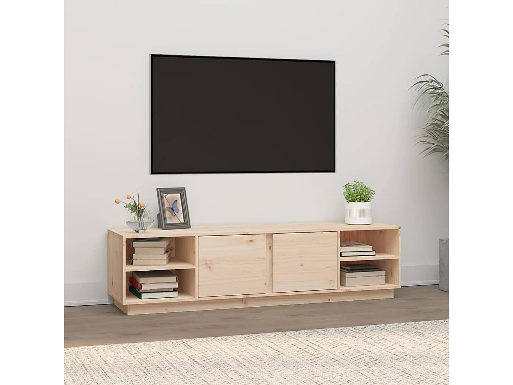 Mueble de TV de madera maciza de pino 156x40x40 cm ES235330
