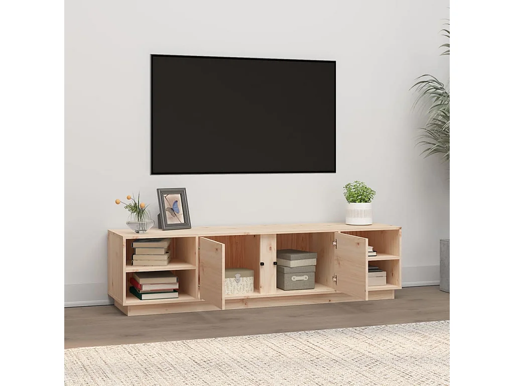Mueble de TV de madera maciza de pino 156x40x40 cm ES235330