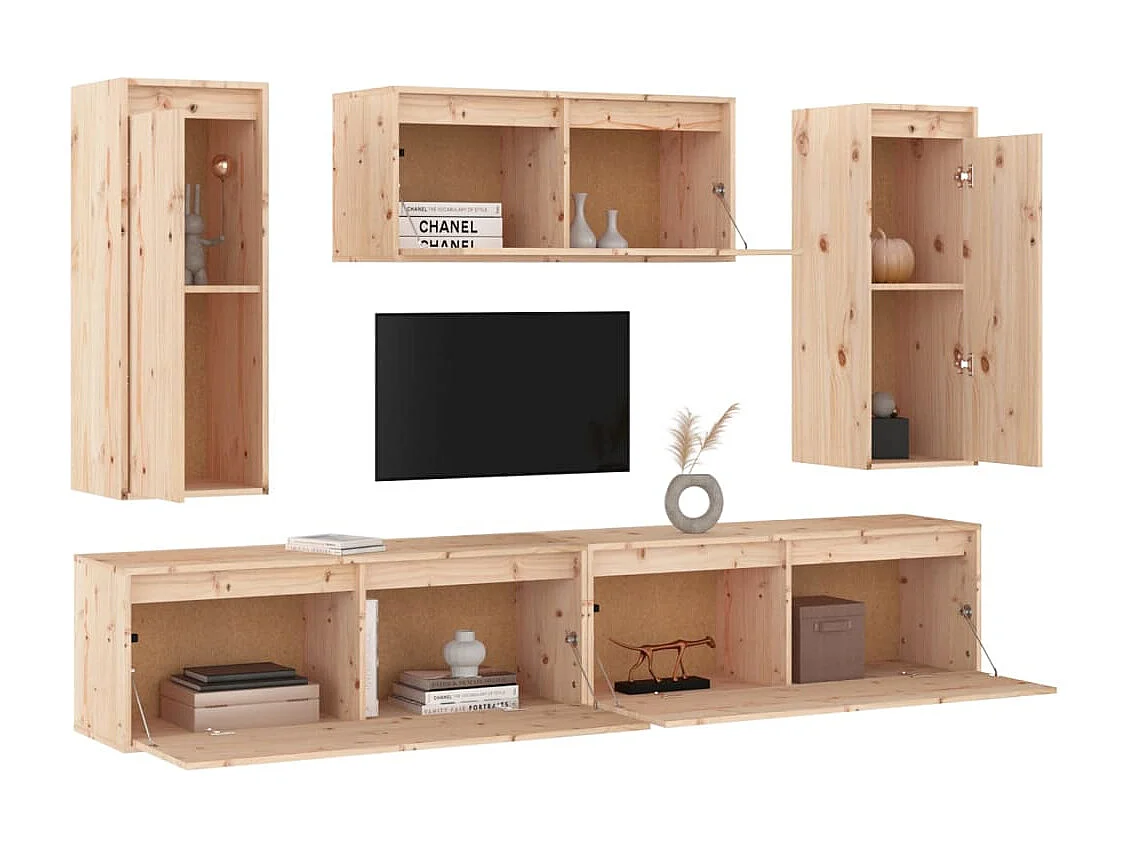 Meubles TV 5 pcs Bois massif de pin FR81254