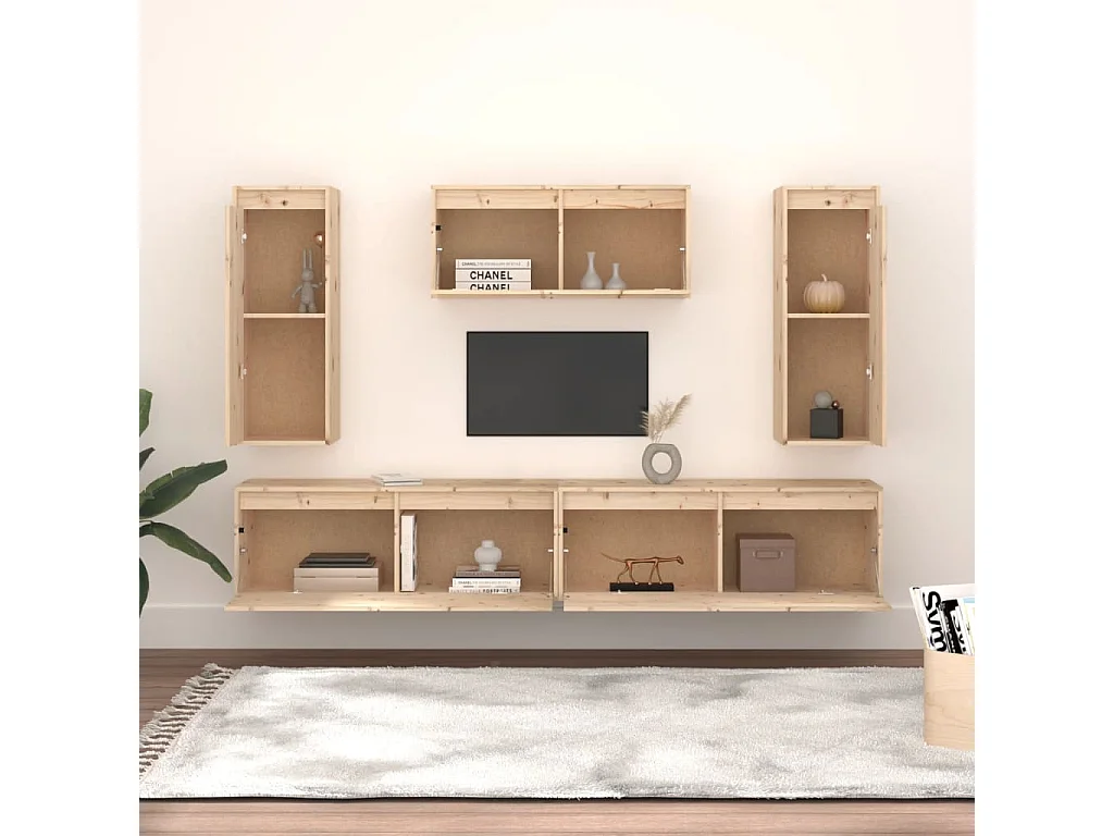 Meubles TV 5 pcs Bois massif de pin FR81254