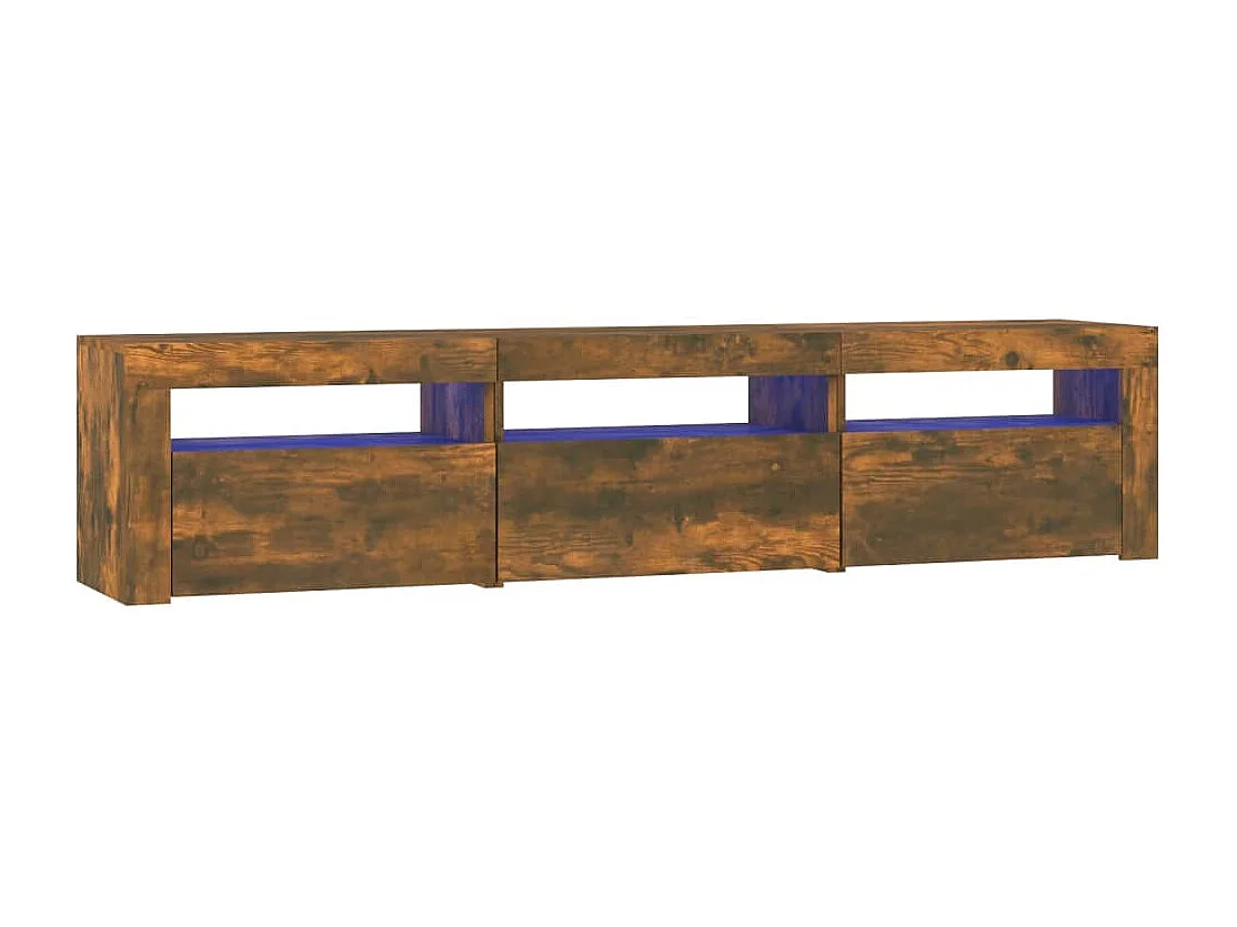 Meuble TV avec lumières LED Chêne fumé 180x35x40 cm FR27579