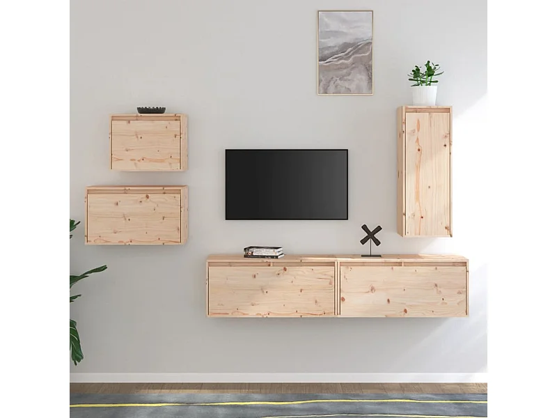 Tv-meubelen 5 st massief grenenhout BE458595